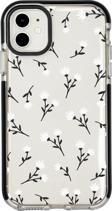 Mooodcase İphone 12 Uyumlu Beyaz Çiçekler Desenli Candy Bumper Silikonlu Telefon Kılıfı