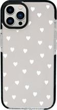 Mooodcase İphone 15 Pro Uyumlu Beyaz Kalpler Desenli Candy Bumper Darbe Emci Silikonlu Telefon Kılıfı Mchzr