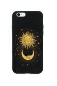 Mooodcase İphone Se Uyumlu Moon And Sun Premium Siyah Lansman Silikonlu Kılıf