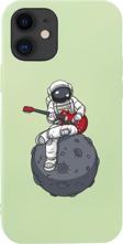 Butikcase İphone 12 Gitarcı Astronot Tasarımlı Yeşil Telefon Kılıfı
