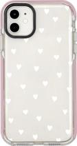 Mooodcase İphone 11 Uyumlu Beyaz Kalpler Candy Bumper Silikonlu Telefon Kılıfı