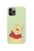 Mooodcase Iphone 12 Pro Sevimli Winnie Pooh Tasarımlı Yeşil Telefon Kılıfı