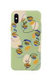 Butikcase İphone X Surreal Face Tasarımlı Yeşil Telefon Kılıfı