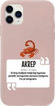 Butikcase Iphone 11 Pro Max Akrep Burcu Tasarımlı Pembe Telefon Kılıfı