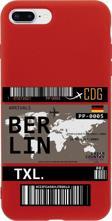 Mooodcase İphone 7 Plus Berlin Bilet Tasarımlı Kırmızı Telefon Kılıfı