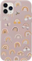 Butikcase Iphone 11 Pro Pink Rainbow Tasarımlı Pembe Telefon Kılıfı