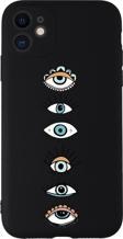 Mooodcase Iphone 11 Uyumlu Renkli Gözler Desenli Kamera Korumalı Lansman Kılıf Premium Silikonlu