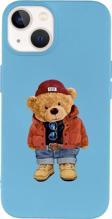 Mooodcase İphone 14 Uyumlu Teddy Bear Desenli Premium Silikonlu Lansman Telefon Kılıfı