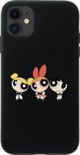 Mooodcase İphone 12 Powerpuff Girls Tasarımlı Siyah Telefon Kılıfı