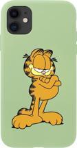 Mooodcase Iphone 11 Uyumlu Göbekli Garfield Tasarımlı Yeşil Telefon Kılıfı