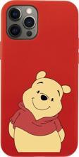Mooodcase Iphone 12 Pro Sevimli Winnie Pooh Tasarımlı Kırmızı Telefon Kılıfı