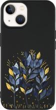 Mooodcase İphone 14 Uyumlu Mavi Yaprak Desenli Premium Silikonlu Lansman Telefon Kılıfı