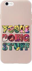 Mooodcase İphone 8 Uyumlu Youre Doing Stuff Desenli Premium Silikonlu Telefon Kılıfı