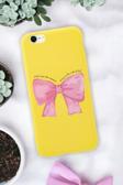 Mooodcase İphone 6 Plus Uyumlu Pembe Kurdele Premium Silikonlu Telefon Kılıfı