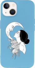 Mooodcase İphone 14 Uyumlu Moon And Women Desenli Premium Silikonlu Lansman Telefon Kılıfı