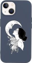 Mooodcase İphone 14 Uyumlu Moon And Women Desenli Premium Silikonlu Lansman Telefon Kılıfı