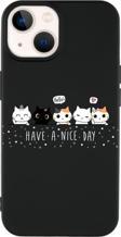 Mooodcase İphone 14 Uyumlu Şirin Kedicikler Desenli Premium Silikonlu Lansman Telefon Kılıfı