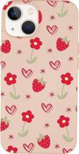 Mooodcase İphone 15 Uyumlu Red Garden Desenli Premium Silikonlu Telefon Kılıfı