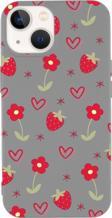 Mooodcase İphone 15 Uyumlu Red Garden Desenli Premium Silikonlu Telefon Kılıfı
