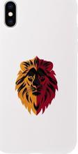 Mooodcase İphone X Uyumlu Sarı Kırmızı Aslan Desenli Premium Silikonlu Telefon Kılıfı