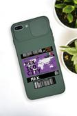 Mooodcase İphone 8 Plus Uyumlu Mexico Ticket Desenli Kamera Koruma Slider Kapaklı Silikonlu Telefon Kılıfı