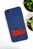 Mooodcase İphone 8 Plus Uyumlu Spilled Wine Desenli Kamera Koruma Slider Kapaklı Silikonlu Telefon Kılıfı