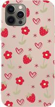 Mooodcase İphone 12 Pro Uyumlu Red Garden Desenli Premium Silikonlu Telefon Kılıfı
