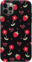 Mooodcase İphone 12 Pro Uyumlu Red Garden Desenli Premium Silikonlu Telefon Kılıfı