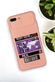Mooodcase İphone 8 Plus Uyumlu Mexico Ticket Desenli Kamera Koruma Slider Kapaklı Silikonlu Telefon Kılıfı