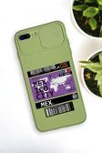 Mooodcase İphone 8 Plus Uyumlu Mexico Ticket Desenli Kamera Koruma Slider Kapaklı Silikonlu Telefon Kılıfı