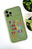 Mooodcase İphone 12 Pro Max Uyumlu Need To Be Desenli Kamera Koruma Slider Kapaklı Silikonlu Telefon Kılıfı