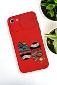 Mooodcase İphone 6 Uyumlu Sunset Wave Desenli Kamera Koruma Slider Kapaklı Silikonlu Telefon Kılıfı