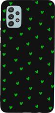 Butikcase Samsung A52 Minik Kalpler Yeşil Desenli Premium Silikonlu Lansman Siyah Telefon Kılıfı
