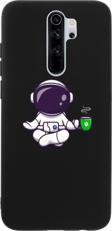 Butikcase Xiaomi Redmi Note 8 Pro Astronot Mediation Premium Silikonlu Lansman Siyah Telefon Kılıfı
