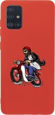 Butikcase Samsung A51 Motobiker Premium Silikonlu Lansman Kırmızı Telefon Kılıfı