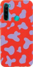 Butikcase Xiaomi Redmi Note 8 Mor Inek Desenli Premium Silikonlu Lansman Kırmızı Telefon Kılıfı