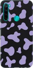 Butikcase Xiaomi Redmi Note 8 Mor Inek Desenli Premium Silikonlu Lansman Siyah Telefon Kılıfı