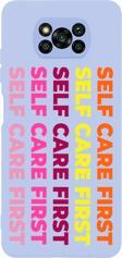 Butikcase Poco X3 Pro Self Care Fırst Desenli Premium Silikonlu Lansman Lila Telefon Kılıfı