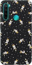 Butikcase Xiaomi Redmi Note 8 Astronot Kediler Premium Silikonlu Lansman Siyah Telefon Kılıfı