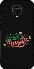 Butikcase Xiaomi Redmi Note 9 Pro Hello Summer Desenli Premium Silikonlu Lansman Siyah Telefon Kılıfı