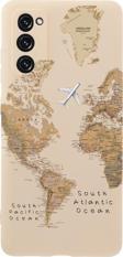 Mooodcase S20 Fe Harita Desenli Premium Silikonlu Pembe Telefon Kılıfı