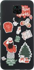 Butikcase Xiaomi Redmi Note 9 Season To Sparkle Premium Silikonlu Lansman Siyah Telefon Kılıfı