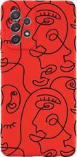 Mooodcase Samsung A23 Uyumlu Face Art Desenli Premium Silikonlu Lansman Telefon Kılıfı