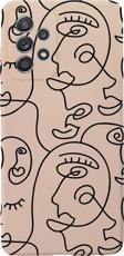 Mooodcase Samsung A23 Uyumlu Face Art Desenli Premium Silikonlu Lansman Telefon Kılıfı