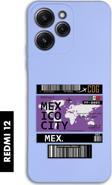Mooodcase Xiaomi Redmi 12 Uyumlu Mexico Ticket Desenli Premium Silikonlu Lansman Telefon Kılıfı