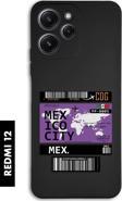 Mooodcase Xiaomi Redmi 12 Uyumlu Mexico Ticket Desenli Premium Silikonlu Lansman Telefon Kılıfı