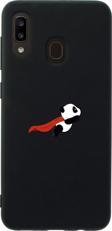 Mooodcase Samsung A30 Uçan Panda Premium Silikonlu Siyah Telefon Kılıfı