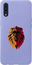 Mooodcase Samsung A30S Uyumlu Sarı Kırmızı Aslan Desenli Premium Silikonlu Telefon Kılıfı