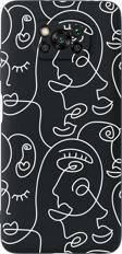 Mooodcase Poco X3 Face Art Premium Silikonlu Siyah Telefon Kılıfı