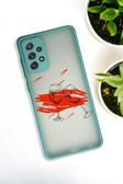 Mooodcase Samsung A33 Uyumlu Spilled Wine Desenli Buzlu Şeffaf Lüx Telefon Kılıfı